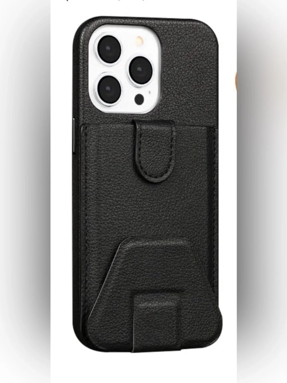 BLBM iPhone Black Leather Magnetic Wallet/Card holder/Money clip with Stand